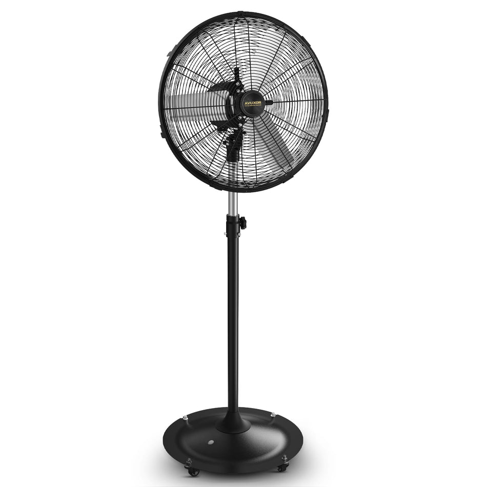 AVUXOR Outdoor Pedestal Fan, 4 Speed Oscillating Pedestal Fan with All Sealed Brushless DC Motor, Outdoor Fans for Patios Waterproof, Heavy Duty Industrial Fan for Commercial, Garage, Warehouse, Factory